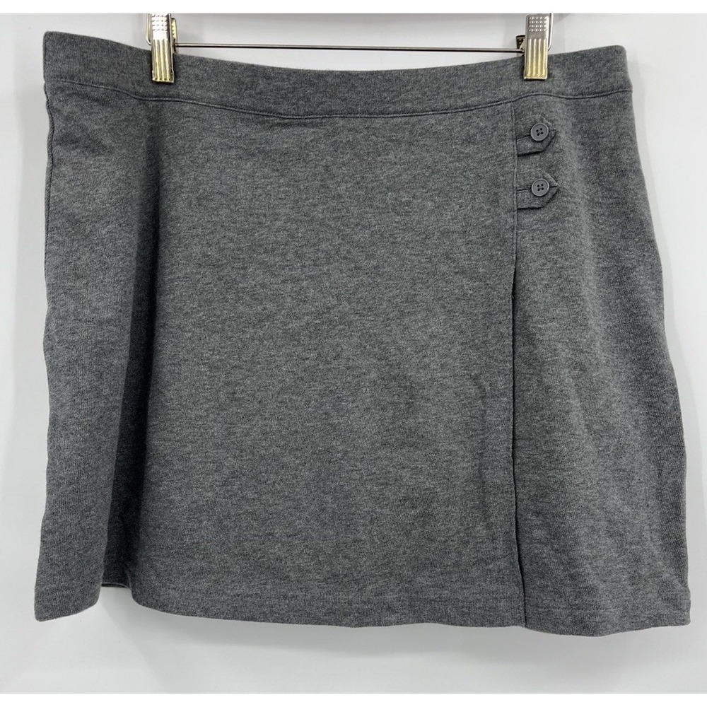 Lands End Classic Gray School Uniform Cotton Knit Skort Size 14 SEE MEASUREMENTS